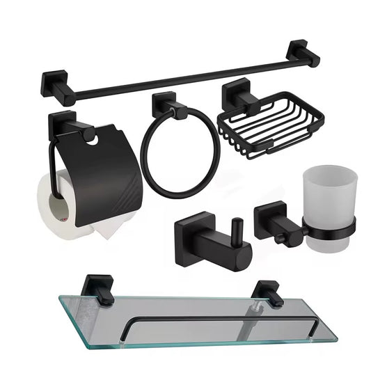 إكسسوارات الحمام 89 قطعة سوداء