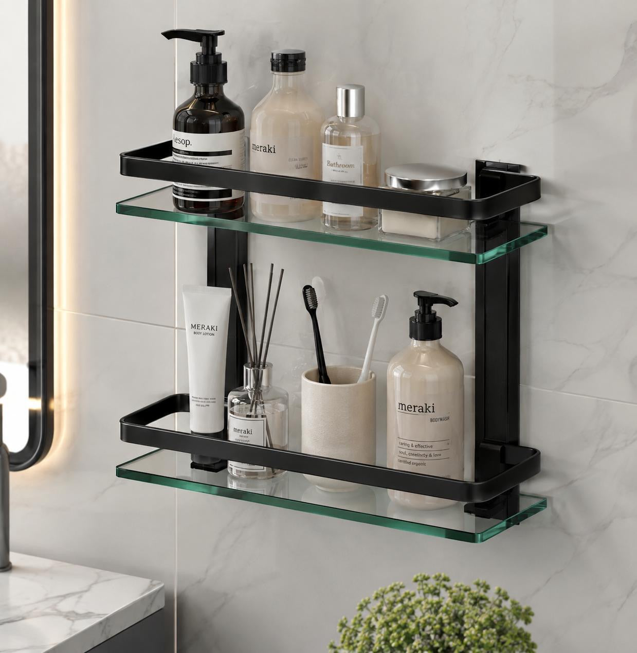 Shower corner glass K1 black