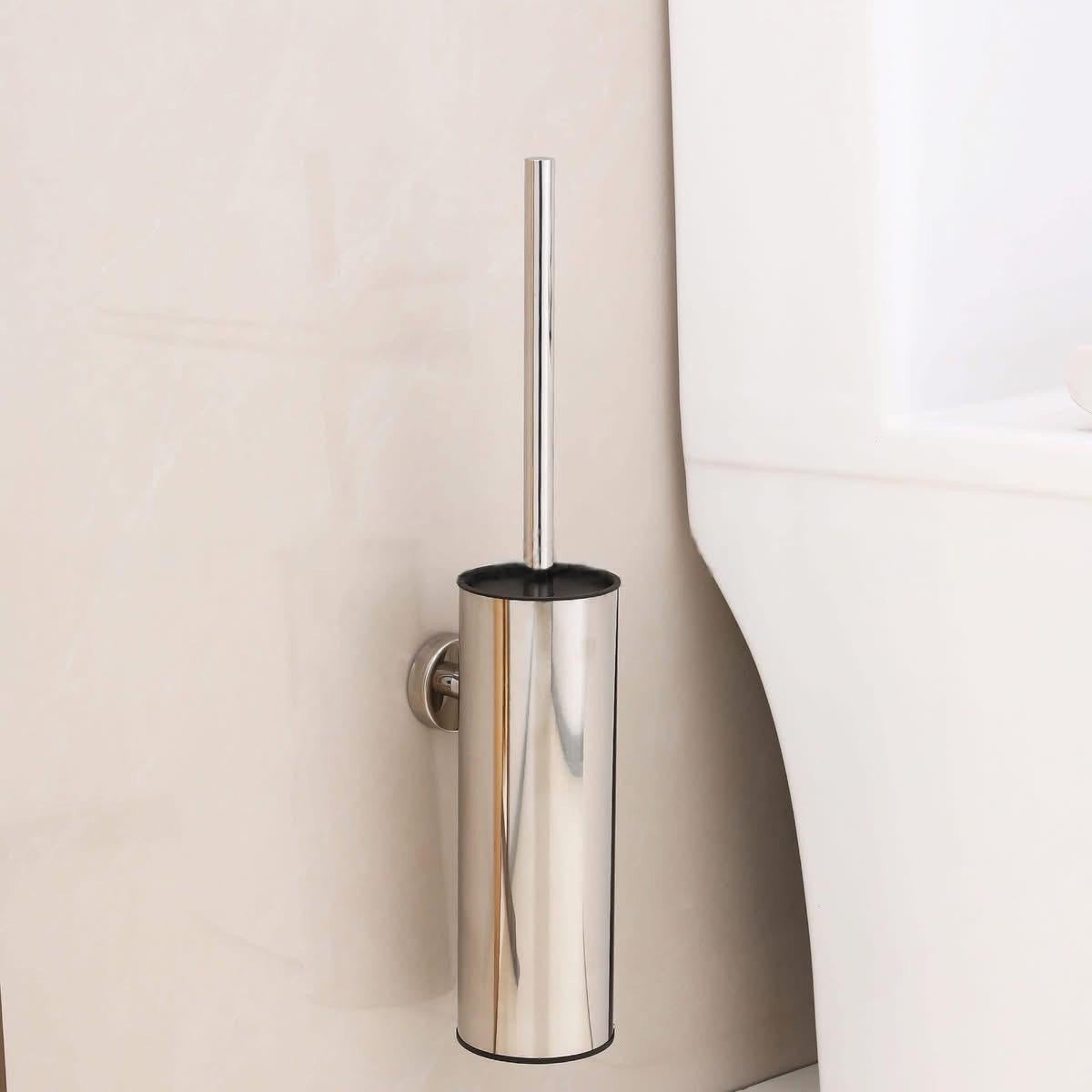 Toilet brush 2025 silver with holder