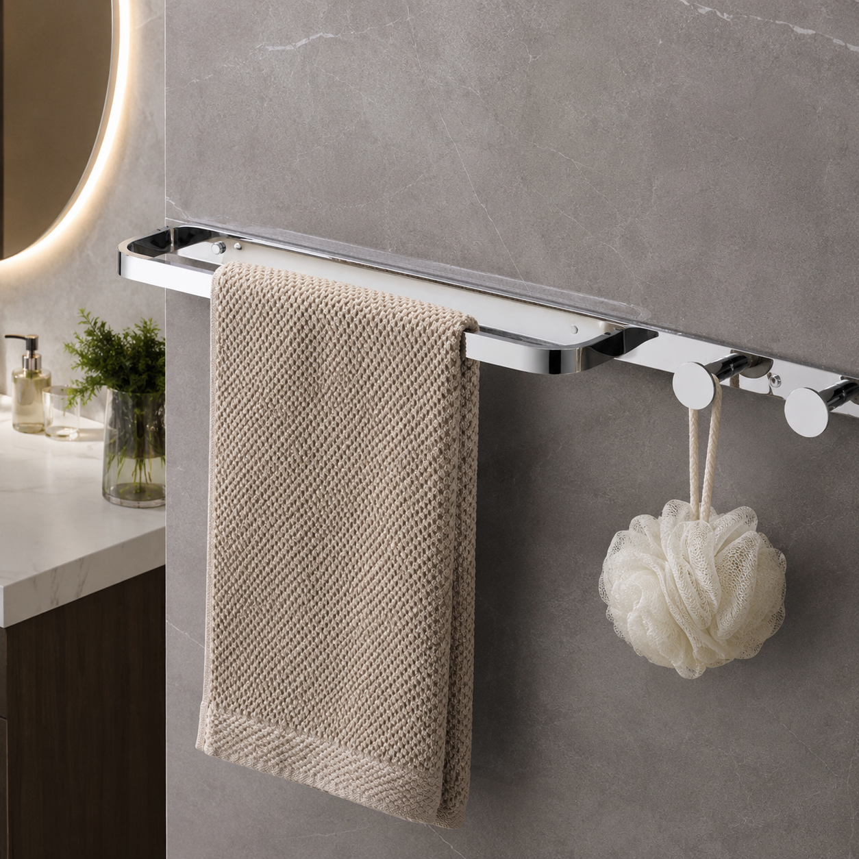 Delight Stainless Steel 304 Towel Bar & Hooks /121