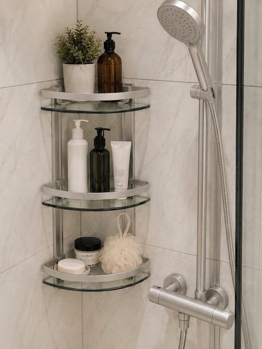 Shower corner glass K2 silver