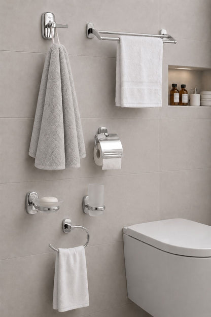 Delight Bathroom Accessories Set 116 silver color