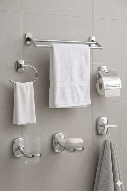 Delight Bathroom Accessories Set 116 silver color