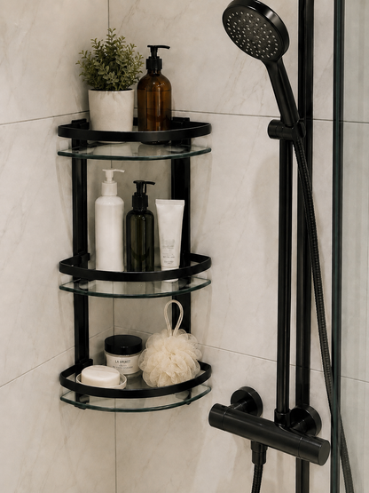 Shower corner glass K2 black