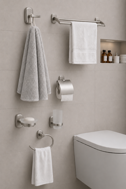 Delight Bathroom Accessories Set 116 gray color