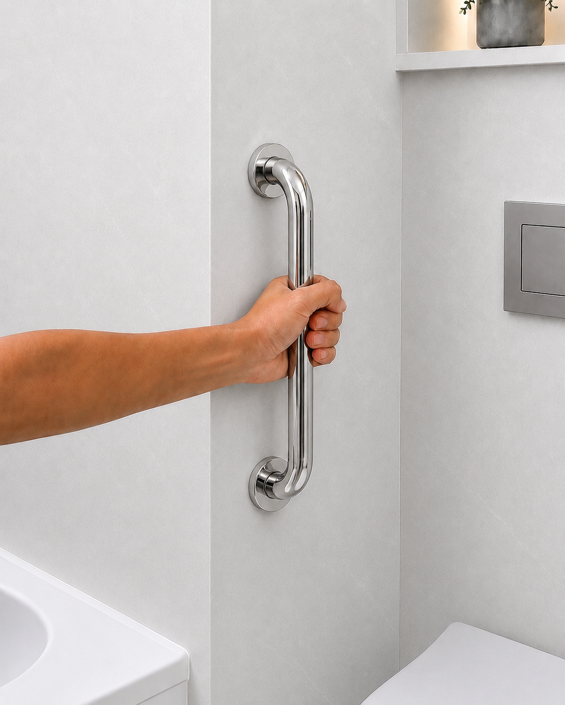 Shiny Bathroom Grab Bar 25 mm