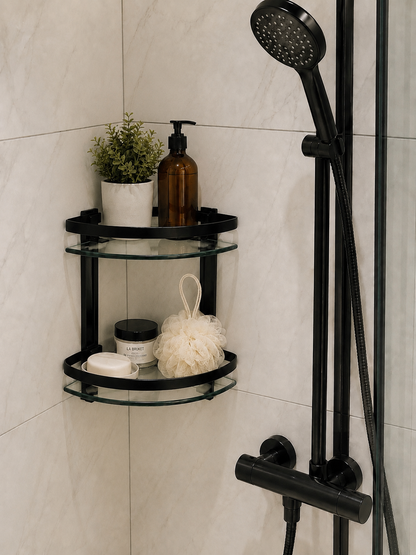 Shower corner glass K2 black
