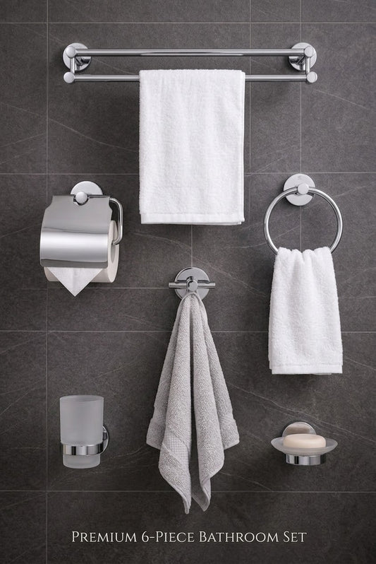 Bathroom accessories pieces 93 silver