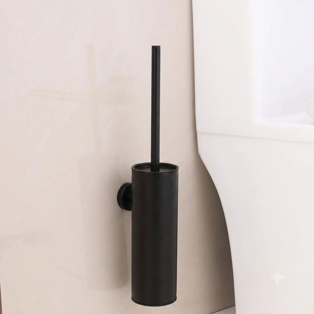Toilet brush 2025 black with holder