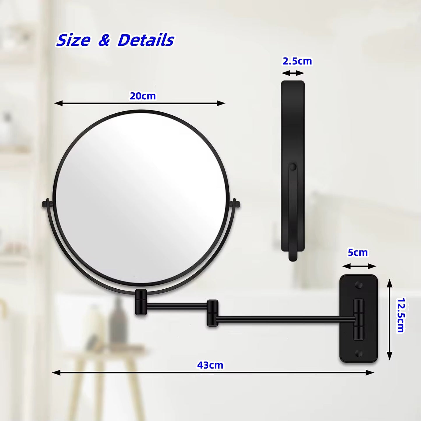 مرآة معدنية مربعة