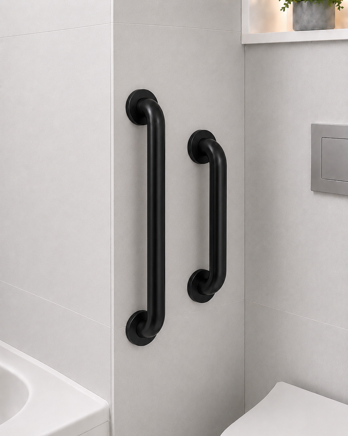 Black Bathroom grab Bar 32mm