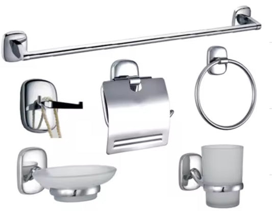 قطع اكسسوارات الحمام 116 فضي