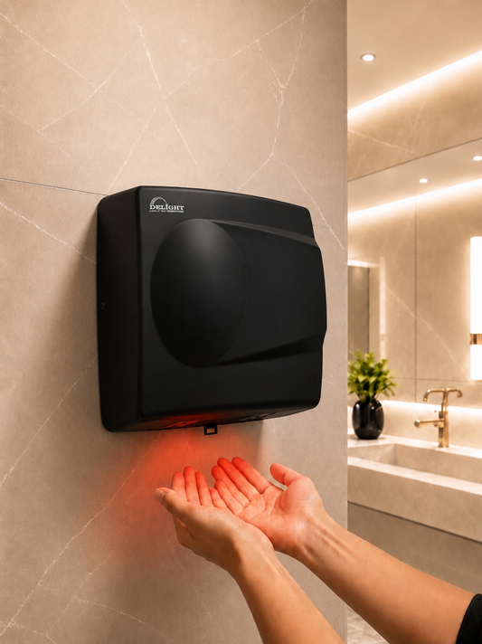 Delight Automatic Hand Dryer 23500 – 1800W Wall Mounted Hand Dryer (Stainless Steel 304 | Black)