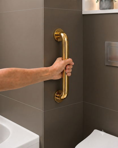 Gold Bathroom Grab Bar 32mm