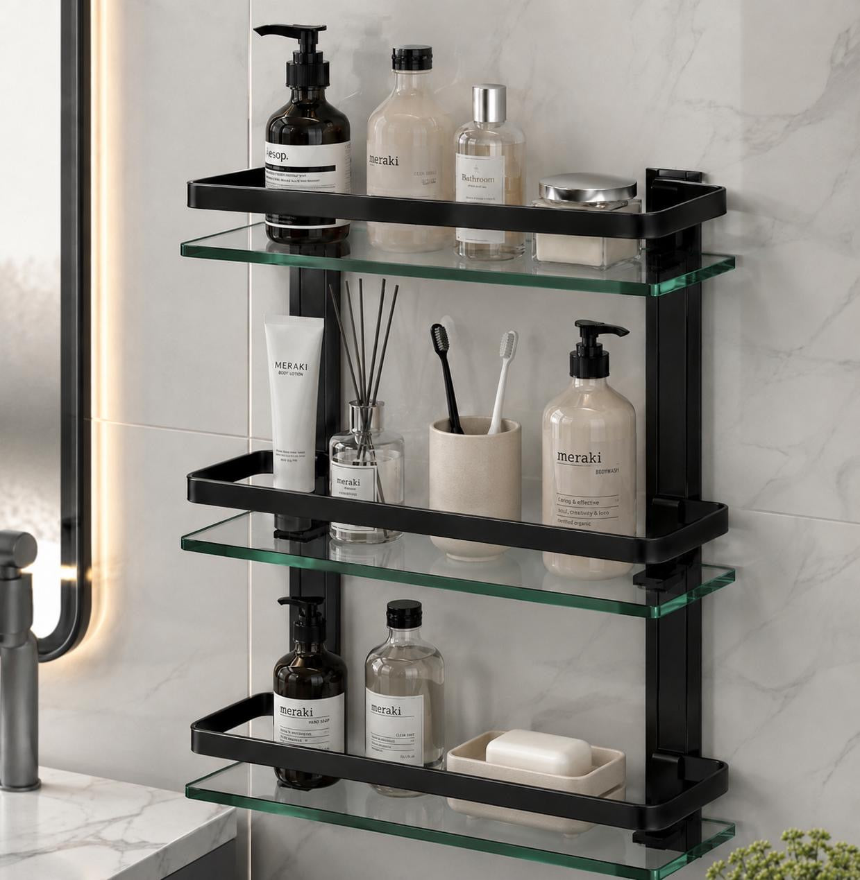 Shower corner glass K1 black