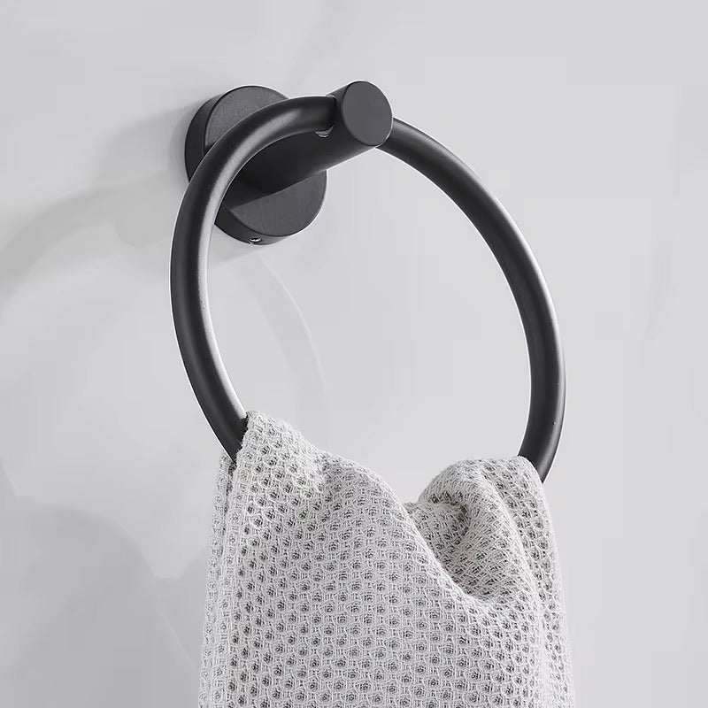 قطع إكسسوارات الحمام 93 لون أسود