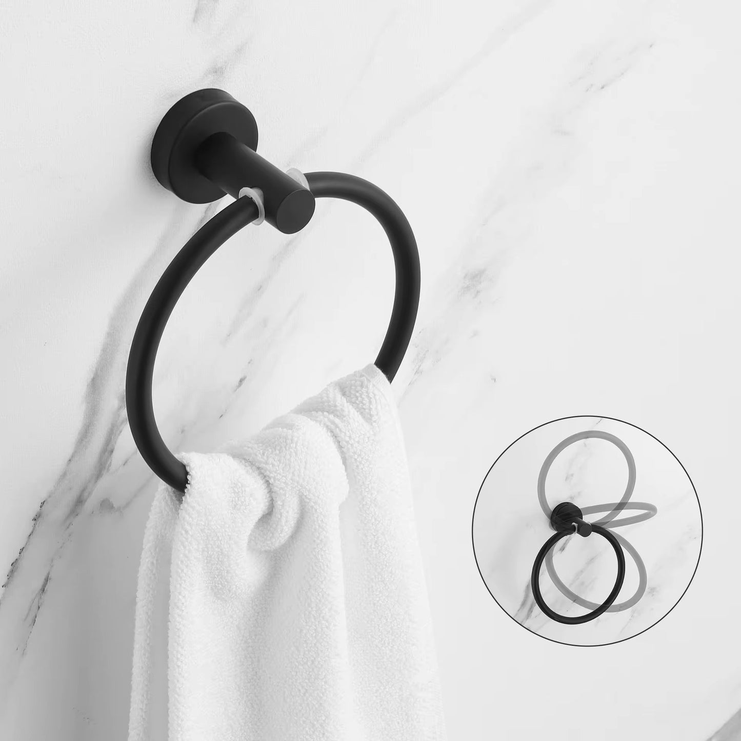 قطع إكسسوارات الحمام 93 لون أسود