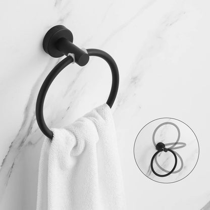 قطع إكسسوارات الحمام 93 لون أسود