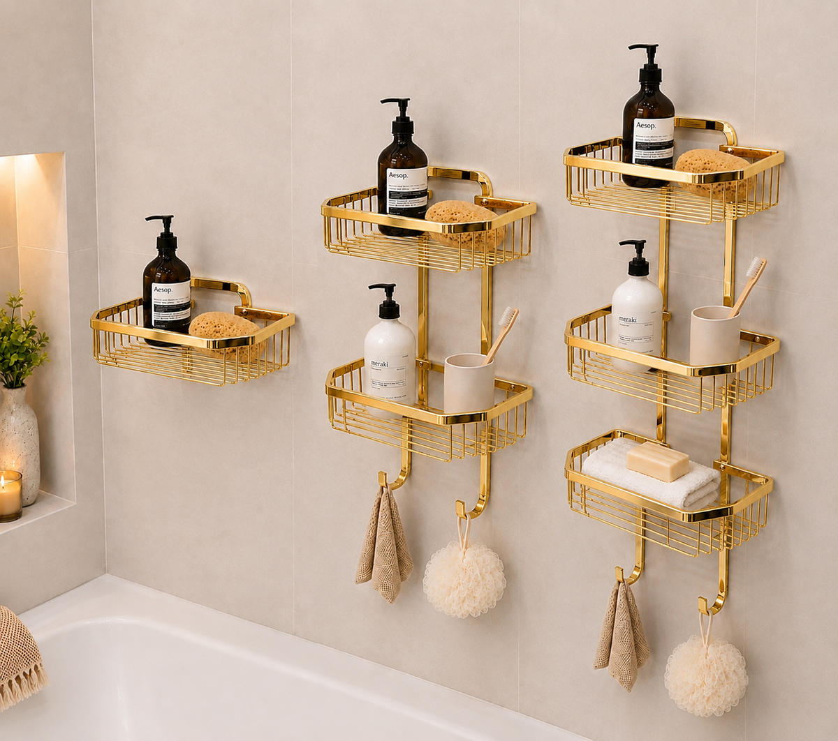 Bathroom corner 35 gold