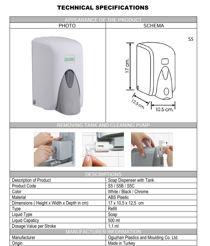 VIALLI Liquid Soap Dispenser S6