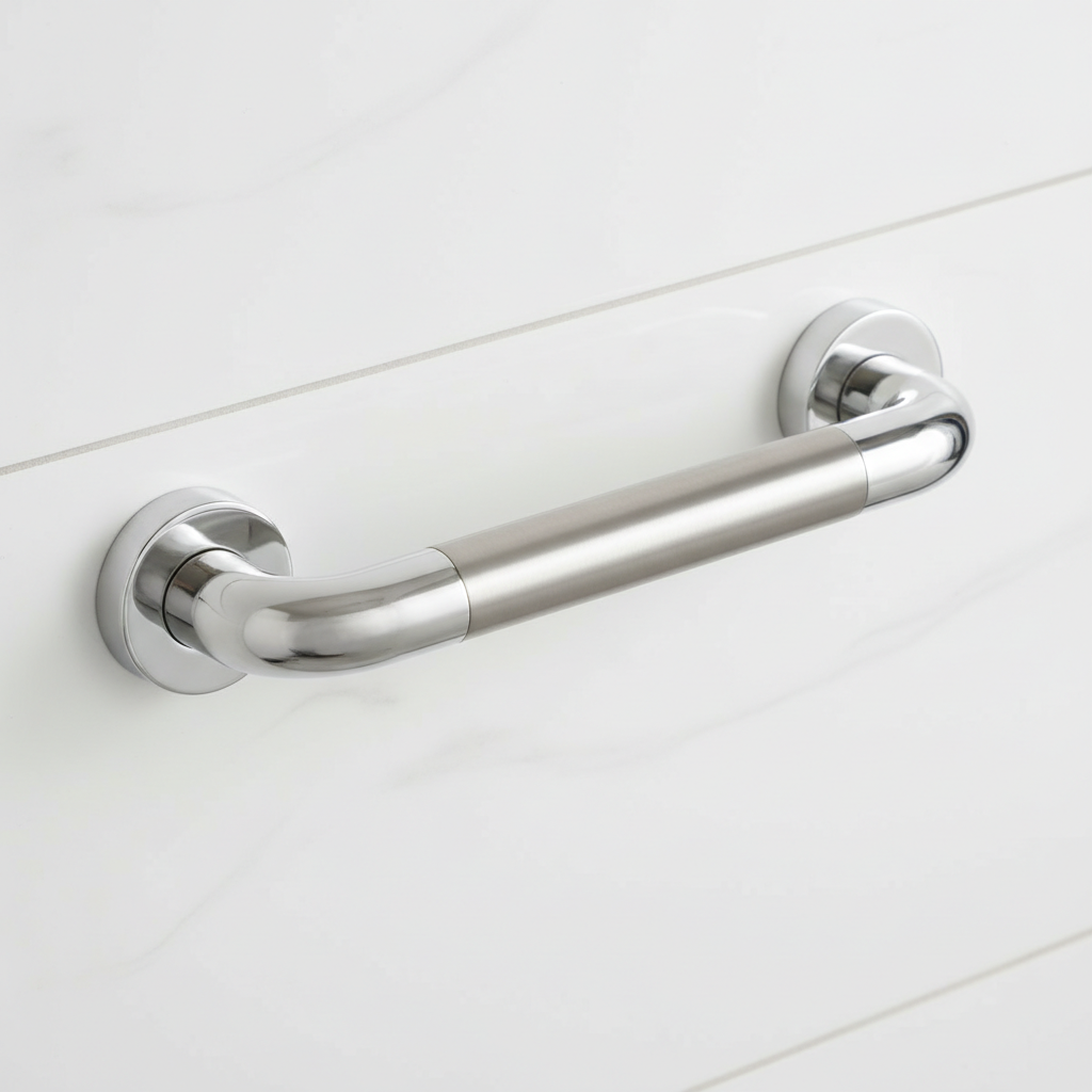 Two-Tone Bathtub Handle - Matte Center with Shiny Ends