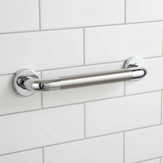 Two-Tone Handle on White Tiles