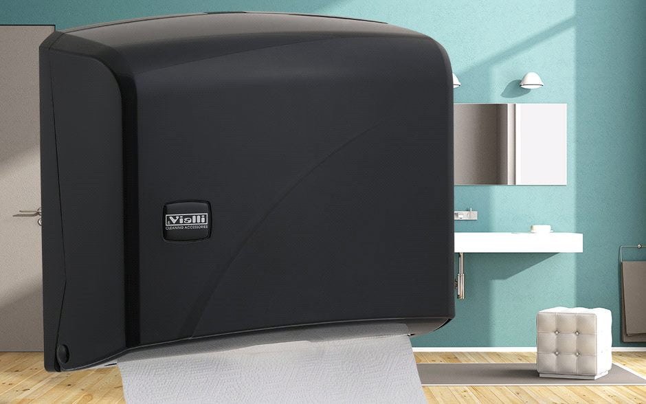 VIALLI Paper Towel Dispenser – Acrylic | Black & White | Model K1